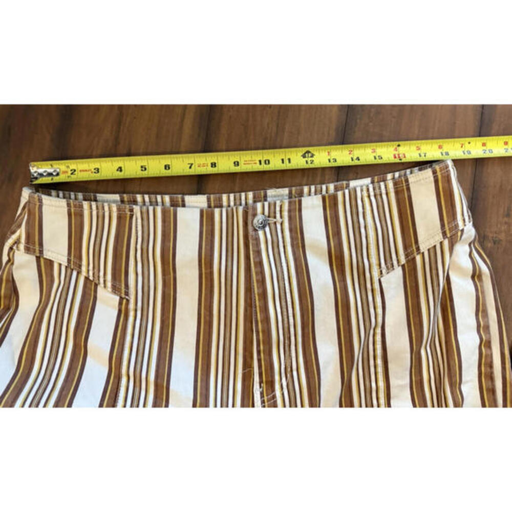 Free People Womens‎ CRVY Flare Jeans Wild Honey Ivory Combo Striped Pants 35x31 - Picture 3 of 10
